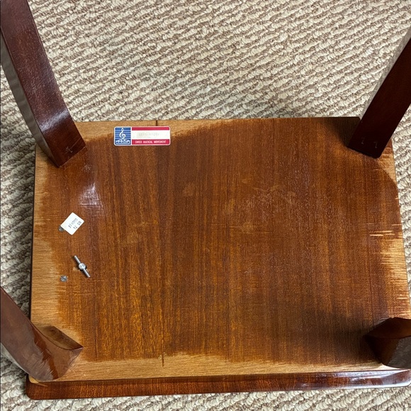 Vintage Italian Music Jewelry Table w Inlaid Marquetry; Swiss Music-'Love Story' - Picture 13 of 16